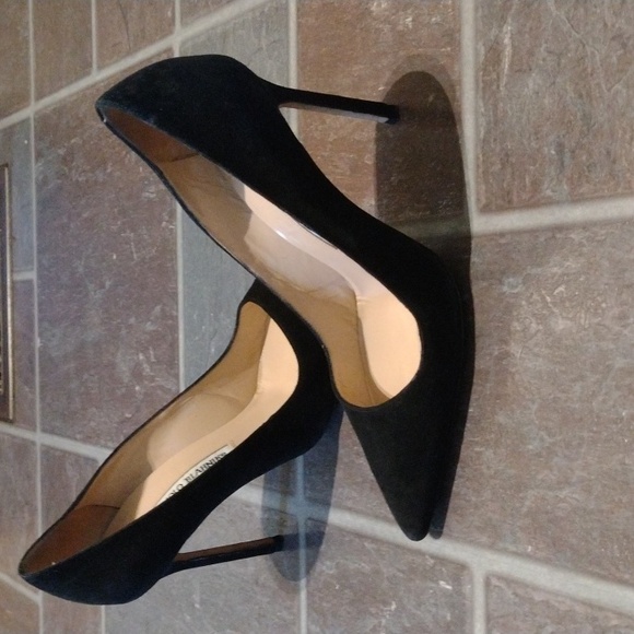 Manolo blahnik BB 105 black suede pump heel classic pump size 36.5 - Picture 2 of 12